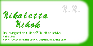 nikoletta mihok business card